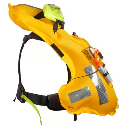 RETTUNGSWESTE CREWSAVER ERGOFIT 190N HAMMAR MIT GESCHIRR, TASCHENLAMPE & KAPUZE - BLAU