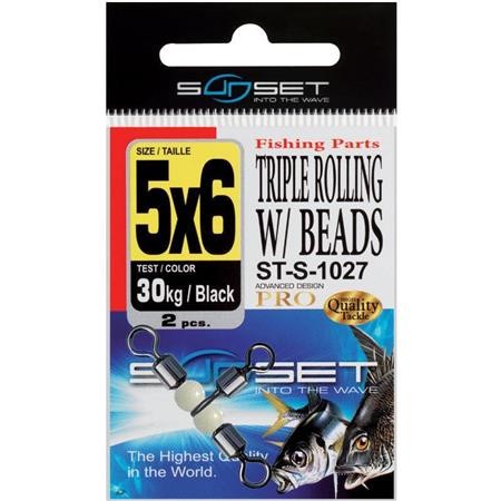 Roterende Wartel Zee Sunset Triple Rolling W / Beads St-S-1027 - Set