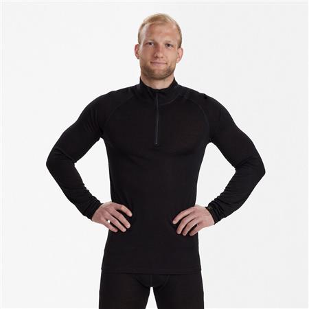 ROUPA INTERIOR MASCULINA DEERHUNTER MAILLOT DE CORPS DEMI-ZIPPÉ QUINN MERINO - BLACK OAK