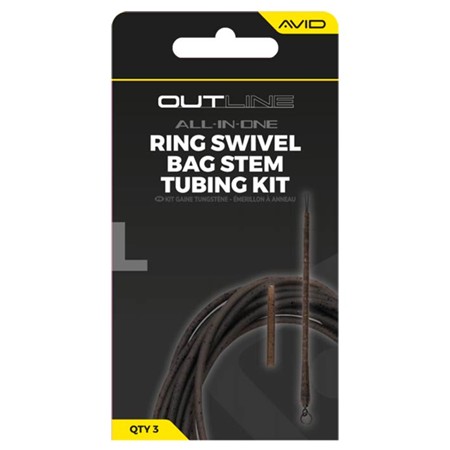 Sæt Avid Carp Outline Bag Stem Tungsten Tubing Kit - Ring Swivel