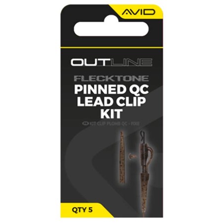 Sæt Avid Carp Outline Flecktone Pinned Qc Lead Clip Kit