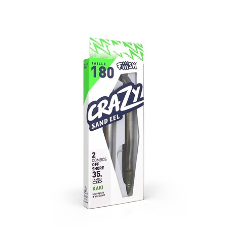 SÆT MED ARMERET SOFTBAIT FIIISH DOUBLE COMBO CRAZY SAND EEL 180 + OFFSHORE JIGHOVED
