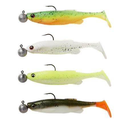 Sæt Med Færdigmonterede Softbaits Savage Gear Fat Minnow T-Tail Rtf