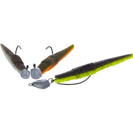 Sæt Med Færdigmonterede Softbaits Westin Ned Worm Slim R 'N R - 5.5Cm