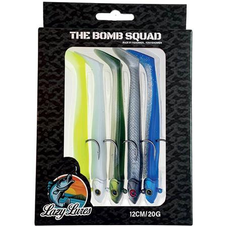 Sæt Med Færdigmonteret Softbait Lazy Lures Bomb Squad - 12Cm - Pakke Med 5
