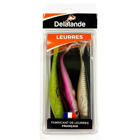 Sæt Med Monterede Softbaits Delalande 2 Zand Fat Umonterede + 1 Monteret