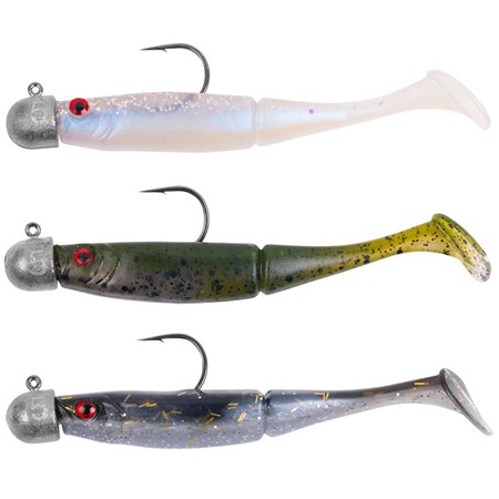 SÆT MED MONTEREDE SOFTBAITS ZEBCO PACK DEMONIC POWER SHADS - 7.5CM - PAKKE MED 3