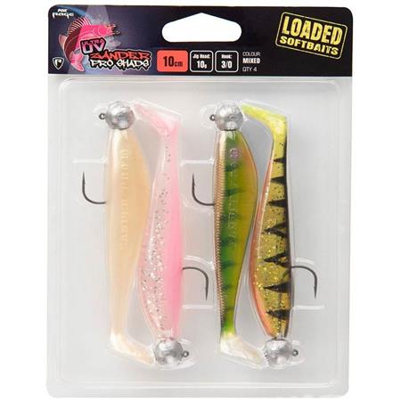 Sæt Med Softbaits Fox Rage Zander Pro Loaded Uv Mixed Colour Packs