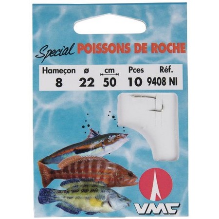 Saltwater Hook To Nylon Vmc Poissons De Roche - Pack Of 10