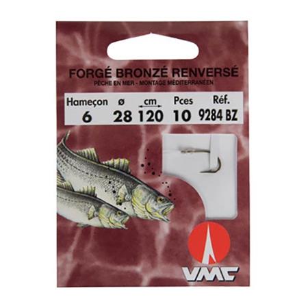 Saltwater hook to nylon vmc poissons de roche - pack of 10