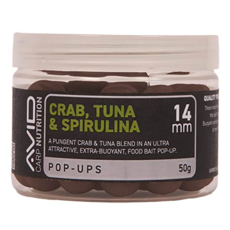 Schwimmende Boilie Avid Carp Crab, Tuna & Spirulina Pop-Up