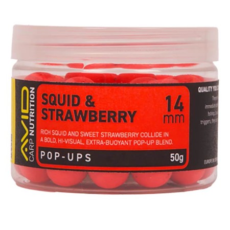 Schwimmende Boilie Avid Carp Squid & Strawberry Pop-Up