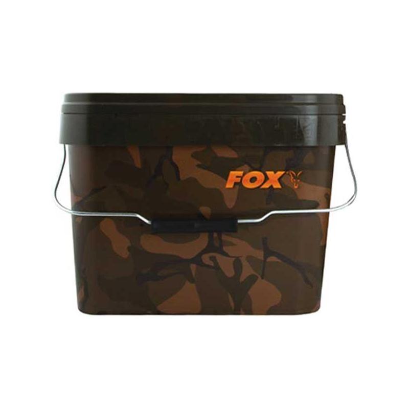 Fox Pêche à La Carpe SQUARE Camouflage Appât Seau 10 L/10 L X 2-CBT006