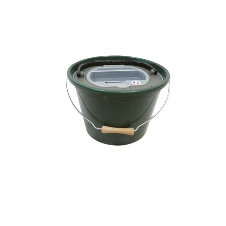 Seau A Vifs Plastilys 13L Rond Vert Fonce + Panier Vivier - Seau À Vifs + Panier Vivier