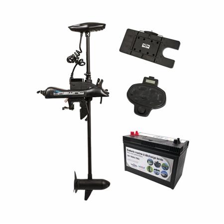 Set Energy Cayman B 55Lbs Haswing Mit Kabellosem Fußpedal, Fernbedienung, Quick-Release-Platte Und Marine-Batterie 12V100amp