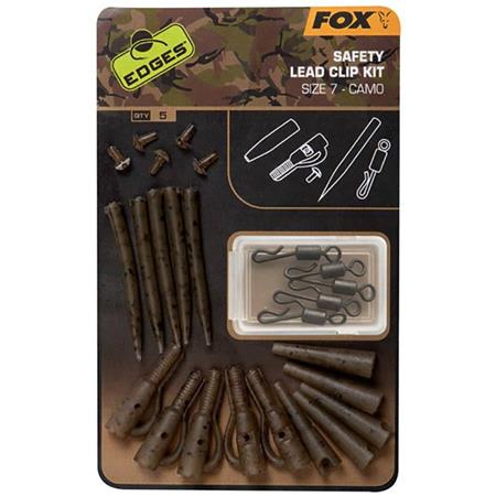 Set Fox Edges Camo Safety Lead Clip Kit