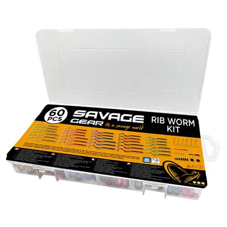 Set Gummifische Montiert Savage Gear Rib Worm Kit