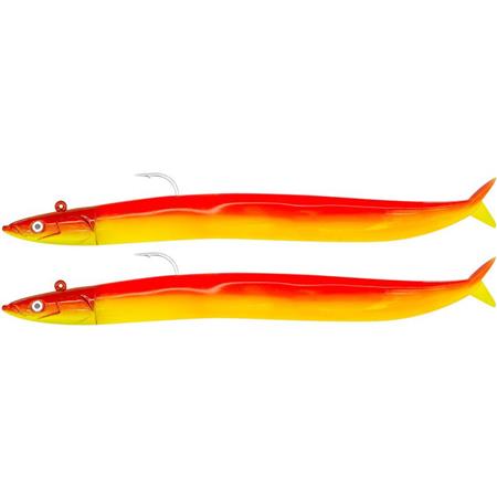 Set Med Riggade Mjukbeten Fiiish Combo Crazy Sand Eel 180 + Extra Djup Jigghuvud