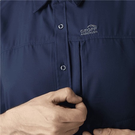 SHIRT VOOR HEREN MET LANGE MOUWEN GEOFF ANDERSON EZMAR LIGHT L/S - BLAUW