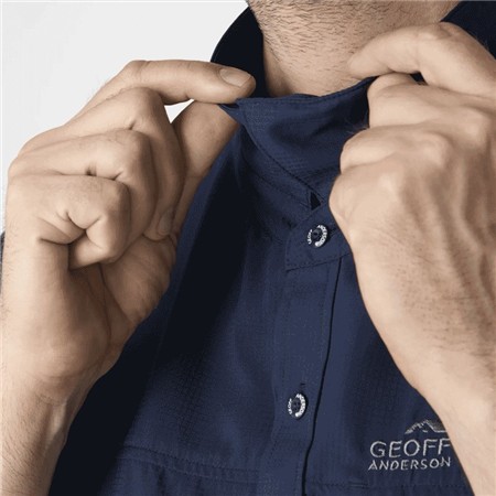 SHIRT VOOR HEREN MET LANGE MOUWEN GEOFF ANDERSON EZMAR LIGHT L/S - BLAUW