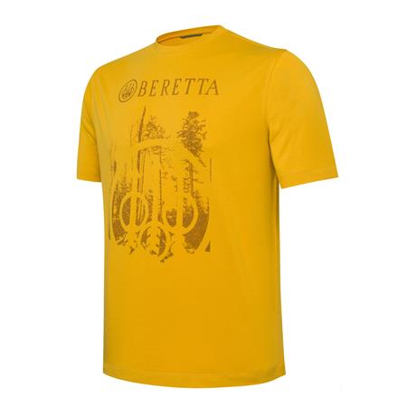 Short Sleeve Men's T-Shirt - Saffron Yellow Beretta Outline - Saffron Yellow