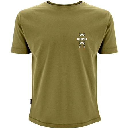 SHORT-SLEEVED KID'S T-SHIRT - KHAKI KUMU T SHIRT KIDS TRUE LEATHER - KAKI