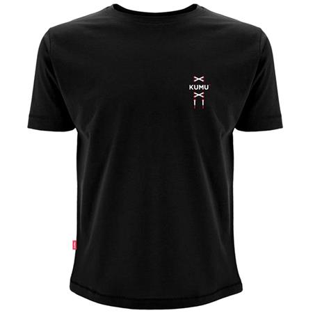 SHORT-SLEEVED MEN'S T-SHIRT - BLACK KUMU TSHIRT STITCHED UP - NOIR