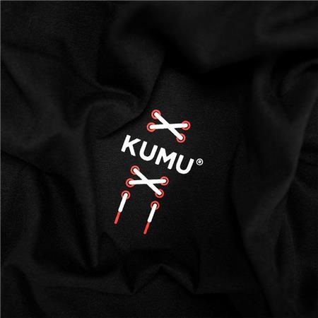 SHORT-SLEEVED MEN'S T-SHIRT - BLACK KUMU TSHIRT STITCHED UP - NOIR