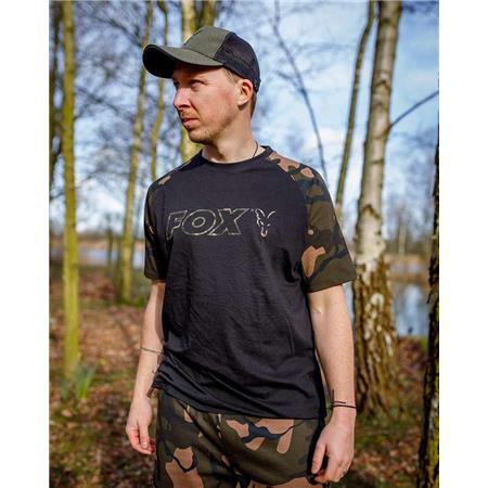 SHORT SLEEVED MEN'S T-SHIRT FOX OUTLINE T-SHIRT - NOIR/CAMO