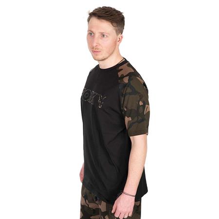 SHORT SLEEVED MEN'S T-SHIRT FOX OUTLINE T-SHIRT - NOIR/CAMO