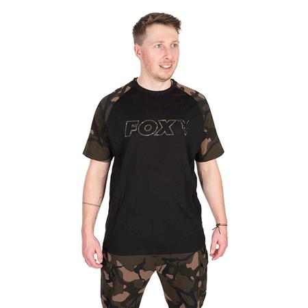 Short Sleeved Men's T-Shirt Fox Outline T-Shirt - Noir/Camo