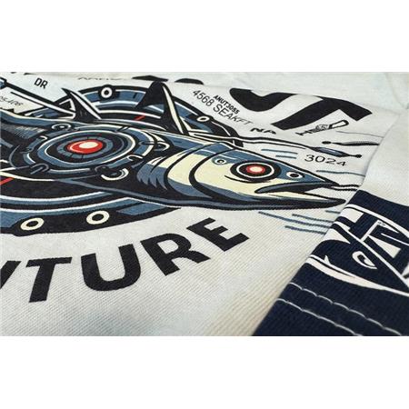 SHORT-SLEEVED MEN'S T-SHIRT - WHITE HOT SPOT DESIGN FUTURE TUNA - BLANC