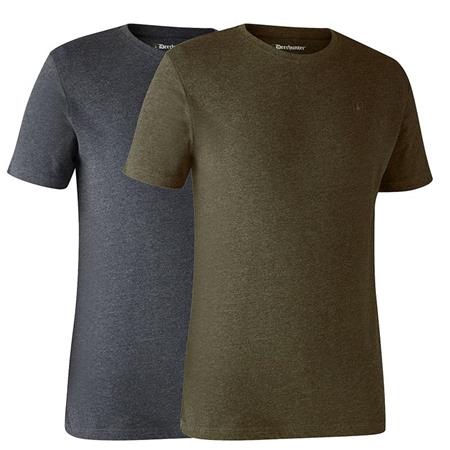 Short-Sleeved T-Shirt Deerhunter With Deer Kaki/Gris - Pack Of 2