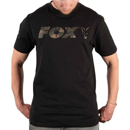 Short-Sleeved T-Shirt Man Fox Chest Print T-Shirt Black
