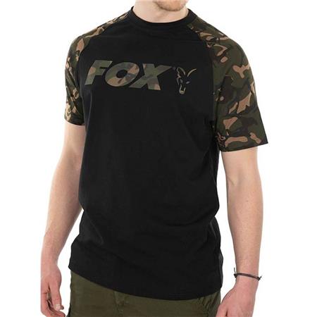 Short-Sleeved T-Shirt Man Fox Raglan T-Shirt Black/Camo Black