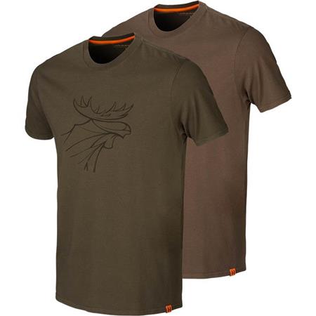 Short-Sleeved T-Shirt Man Harkila Graphic Vert/Marron - Pack Of 2