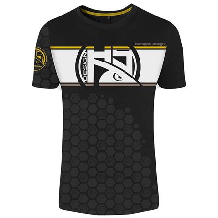 Short-Sleeved T-Shirt Man Hot Spot Design Linear Catfish Black