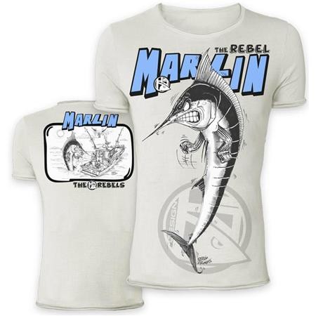 Short-Sleeved T-Shirt Man Hot Spot Design Marlin