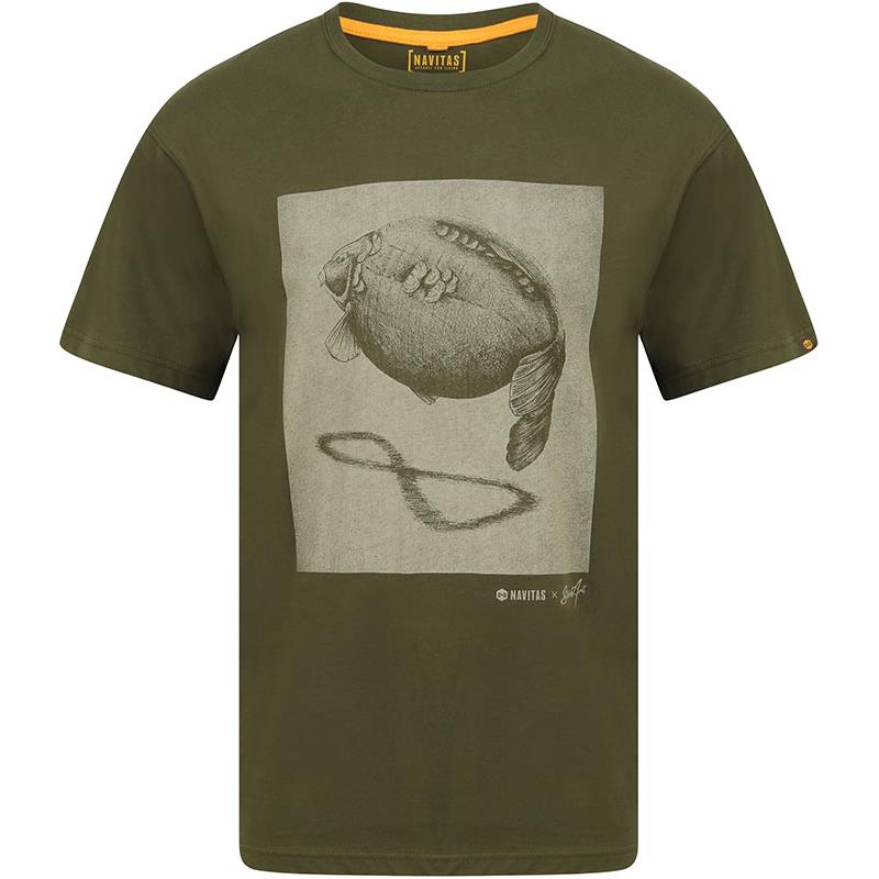 Navitas Kurt Tee T-Shirt Green *All Sizes* NEW Carp Fishing Clothing 