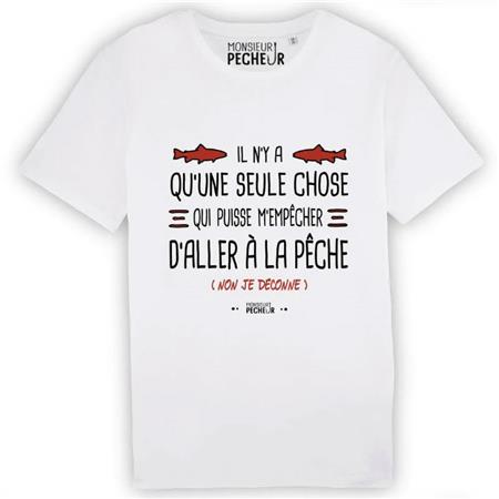 Short-Sleeved T-Shirt Man - White Monsieur Pêcheur Il N'y A Qu'une Seule Chose - Blanc