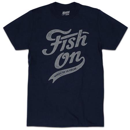 Short-Sleeved T-Shirt Men - Navy Cyril Chauquet Fish On Vintage - Marine