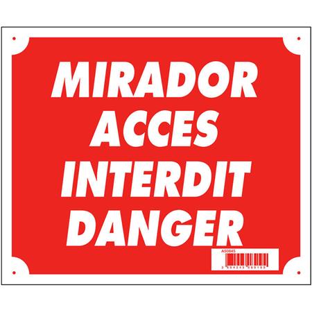 Signalisationspanneel Europ Arm Mirador Accès Interdit Danger