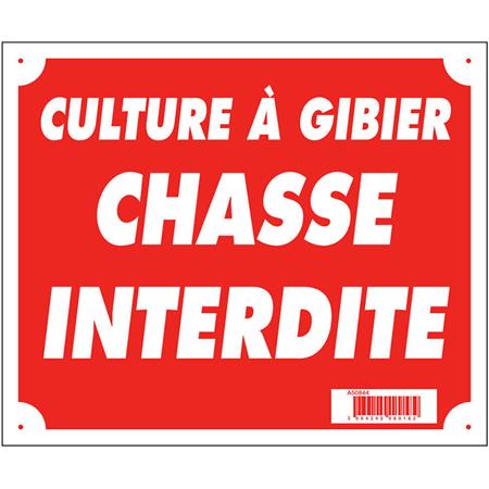 Signalisationstafel Europ Arm Culture À Gibier Chasse Interdite
