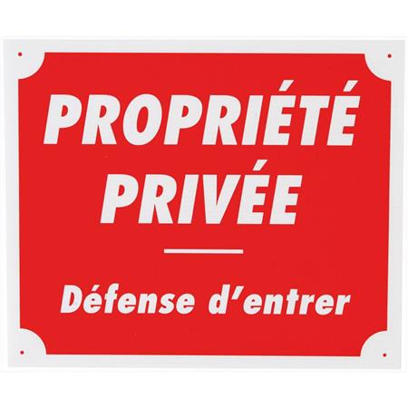 Signalisierungstafel Januel ”Propriété Privée” Plastique Alvéolé