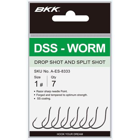 SINGLE HOOK BKK DSS WORM - PACK OF 7