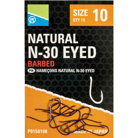 SINGLE HOOK PRESTON INNOVATIONS NATURAL N-30 EYED