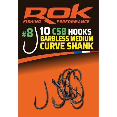 Single Hook Rok Fishing Barbless Medium Curve Shank - Pack Of 10