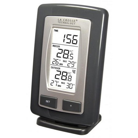Sitzkiepe Thermometer La Crosse Technology Innen/Aussen Grau/Silber