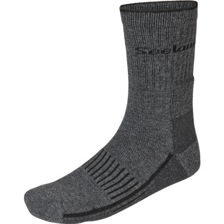 Socks Seeland Field Heavy Merino - Grey Melange/Black