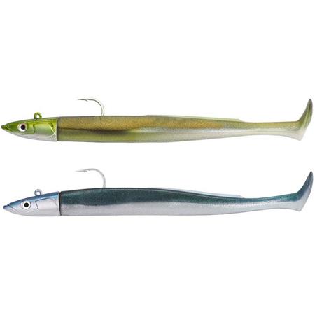 Soft Lure Kit Pre Rigged Fiiish Double Combo Crazy Paddle Tail 150 + Jig Head Off - Shore